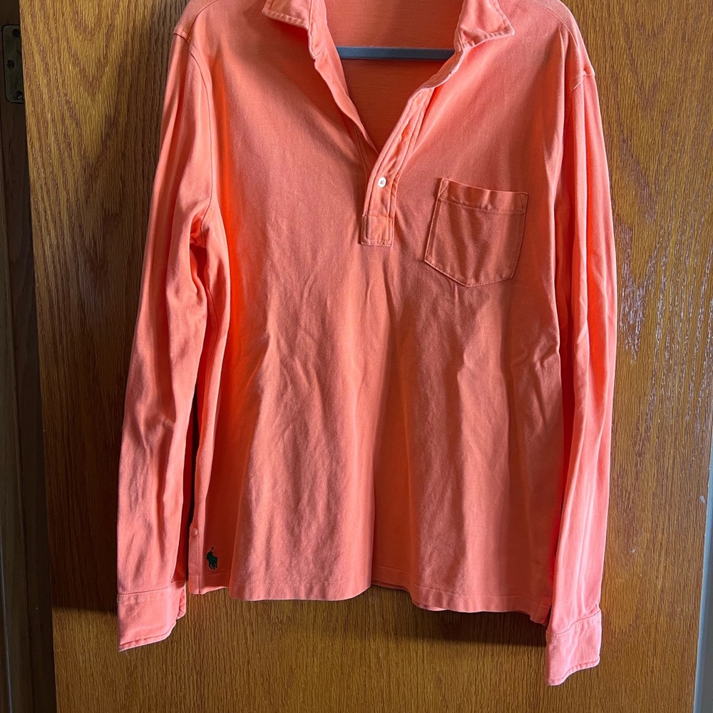 Men’s Polo by Ralph Lauren Orange Long Sleeve Shirt